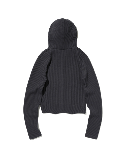suade（スエード）の「HOODED RIB ZIP UP [CHARCOAL GRAY]（パーカー・レディース・その他・FREE）」の2枚目の写真