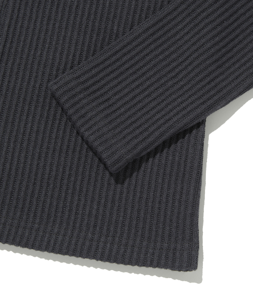suade（スエード）の「HOODED RIB ZIP UP [CHARCOAL GRAY]（パーカー・レディース・その他・FREE）」の4枚目の写真