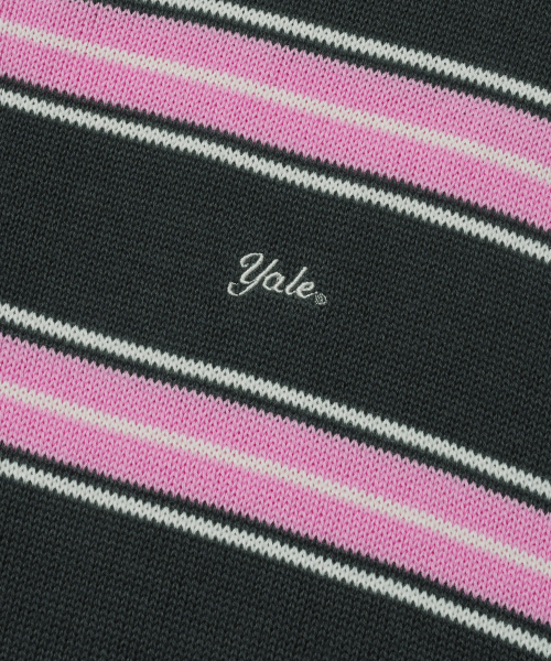 YALE（イェール）の「マルチストライプカラーニット半袖_チャコール（ポロシャツ・レディース・その他・SMALL/MEDIUM/LARGE/X-LARGE）」の5枚目の写真