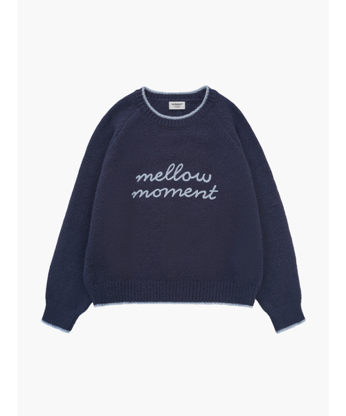MELLOTORY（メロートリー）の「メロウ刺繍ラインニットトップス (2カラー)（ニット/セーター・レディース・ネイビー/アイボリー・FREE）」の10枚目の写真