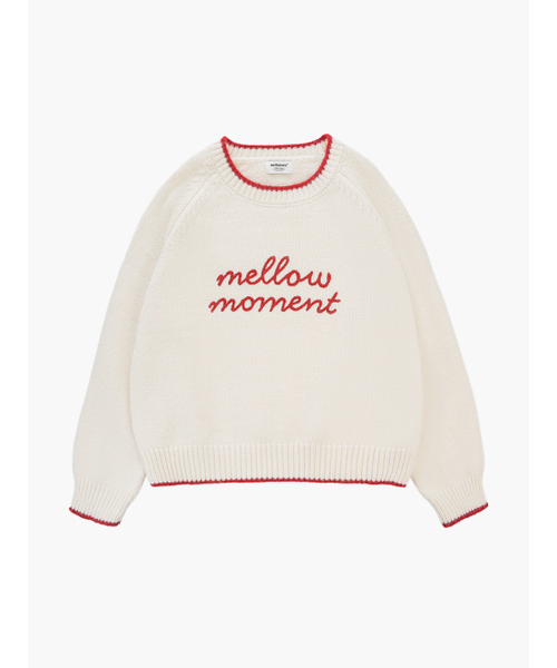 MELLOTORY（メロートリー）の「メロウ刺繍ラインニットトップス (2カラー)（ニット/セーター・レディース・ネイビー/アイボリー・FREE）」の9枚目の写真