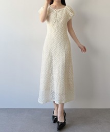 mipiarl（ミピアール）の「カットレースパフスリーブワンピース（ワンピース）」