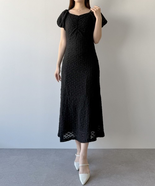 mipiarl(ミピアール)の「カットレースパフスリーブワンピース(ワンピース・レディース・アイボリー/ブラック・LARGE/MEDIUM/SMALL)」の9枚目の写真