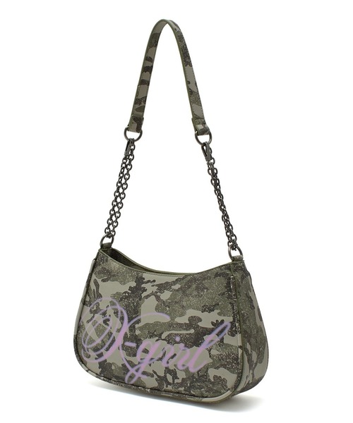 X-girl(エックスガール)の「SPRAY SCRIPT LOGO SHOULDER BAG(ショルダーバッグ・レディース・ブラック/ピンク/カモフラージュ・ONE SIZE)」の15枚目の写真