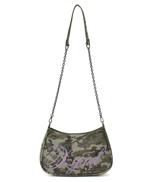 X-girl(エックスガール)の「SPRAY SCRIPT LOGO SHOULDER BAG(ショルダーバッグ・レディース・ブラック/ピンク/カモフラージュ・ONE SIZE)」の19枚目の写真