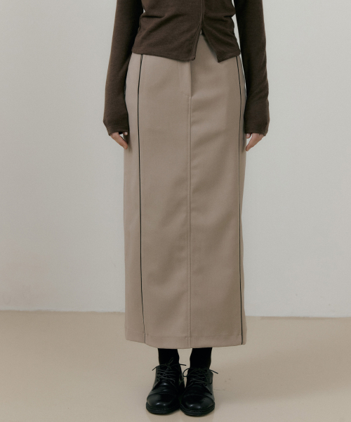 REORG(リオルグ)の「RIE LINE POINT LONG SKIRT LIGHT BROWN(スカート・レディース・その他・SMALL/MEDIUM/LARGE)」の1枚目の写真