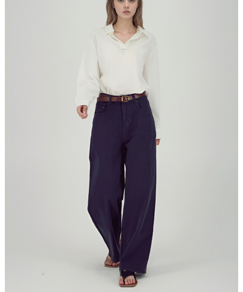 ACUD（アクド）の「Soft Structure Denim _Navy（デニムパンツ・レディース・ネイビー・SMALL/MEDIUM）」の5枚目の写真