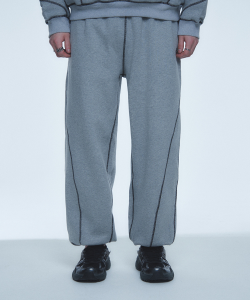 HYUNFIT（ヒョンフィット）の「COVERSTITCH LINE SWEATPANTS-[GRAY]（スウェットパンツ・メンズ・その他・MEDIUM/LARGE/X-LARGE）」の3枚目の写真
