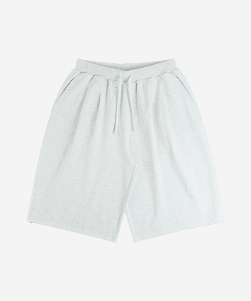 ALEXNAIDEN(アレックスエンエイデン)の「ツーピンタックワイドバミューダハーフパンツ(ホワイトメランジ)(その他パンツ・レディース・ライトグレー・MEDIUM/LARGE/X-LARGE)」の1枚目の写真