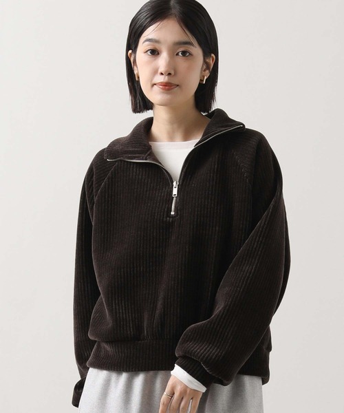 Gready Brilliant（グレディブリリアン）の「カットコールハーフジップカットソー（Tシャツ/カットソー・レディース・ブラウン/ベージュ・38）」の4枚目の写真