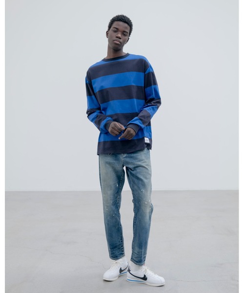 uniform experiment（ユニフォームエクスペリメント）の「BORDER L/S TEE（Tシャツ/カットソー・メンズ・ホワイト/ブルー/ベージュ・2/3/4/5/1）」の6枚目の写真