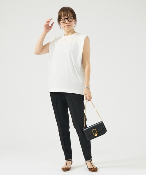DESIGNWORKS(デザインワークス)の「ポンチレギンステーパードパンツ(その他パンツ・レディース・グレー/ブラック・フリー)」の11枚目の写真