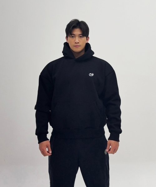 BARBELLWORKS(バーベルワークス)の「Silicone heavy-duty double-layer hooded sweatshirt(パーカー・メンズ・グレー/ブラック・X-LARGE/LARGE)」の9枚目の写真