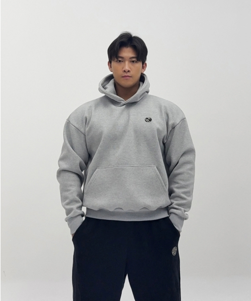BARBELLWORKS(バーベルワークス)の「Silicone heavy-duty double-layer hooded sweatshirt(パーカー・メンズ・グレー/ブラック・X-LARGE/LARGE)」の4枚目の写真
