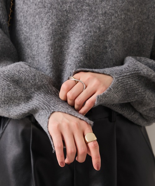 VIS（ビス）の「Vネックレースニットプルオーバー（ニット/セーター・レディース・キナリ/ネイビー/グレー・FREE）」の14枚目の写真