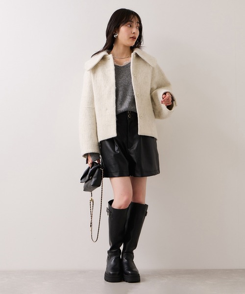 VIS（ビス）の「Vネックレースニットプルオーバー（ニット/セーター・レディース・キナリ/ネイビー/グレー・FREE）」の19枚目の写真