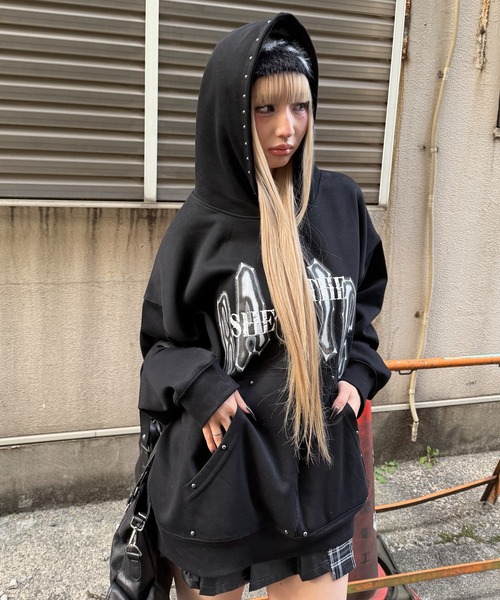 Figments（フィグメンツ）の「BASICパーカー（パーカー・レディース・杢グレー/ブラック・FREE）」の5枚目の写真