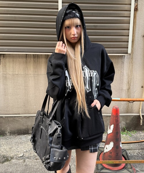 Figments（フィグメンツ）の「BASICパーカー（パーカー・レディース・杢グレー/ブラック・FREE）」の6枚目の写真