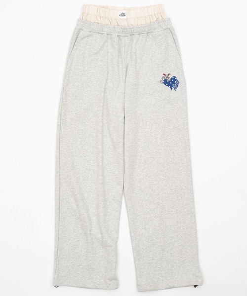 kaoyorinakami(カオヨリナカミ)の「rabbit layered sweatpants / ラビットレイヤードスウェットパンツ(スウェットパンツ・メンズ・ブラック/グレー・SMALL/MEDIUM/LARGE/X-LARGE)」の2枚目の写真