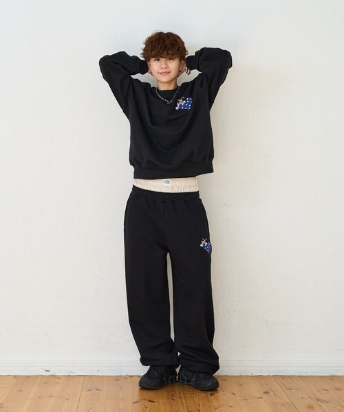 kaoyorinakami(カオヨリナカミ)の「rabbit layered sweatpants / ラビットレイヤードスウェットパンツ(スウェットパンツ・メンズ・ブラック/グレー・SMALL/MEDIUM/LARGE/X-LARGE)」の3枚目の写真