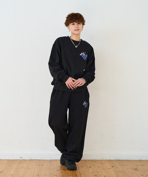 kaoyorinakami(カオヨリナカミ)の「rabbit layered sweatpants / ラビットレイヤードスウェットパンツ(スウェットパンツ・メンズ・ブラック/グレー・SMALL/MEDIUM/LARGE/X-LARGE)」の5枚目の写真