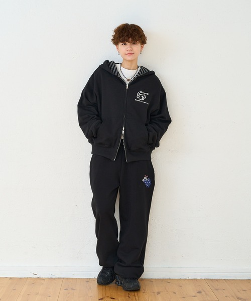 kaoyorinakami(カオヨリナカミ)の「rabbit layered sweatpants / ラビットレイヤードスウェットパンツ(スウェットパンツ・メンズ・ブラック/グレー・SMALL/MEDIUM/LARGE/X-LARGE)」の8枚目の写真