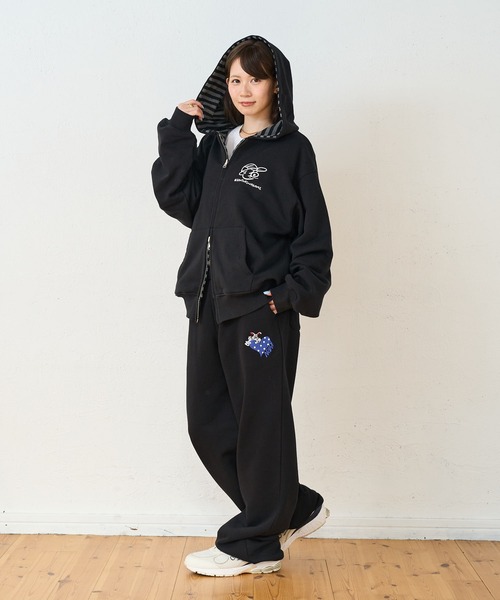 kaoyorinakami(カオヨリナカミ)の「rabbit layered sweatpants / ラビットレイヤードスウェットパンツ(スウェットパンツ・メンズ・ブラック/グレー・SMALL/MEDIUM/LARGE/X-LARGE)」の10枚目の写真
