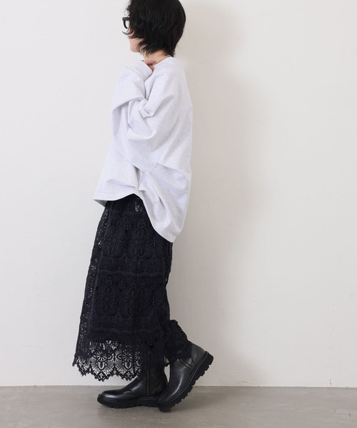 JOURNAL STANDARD LUXE（ジャーナルスタンダード　ラックス）の「レースMIX スカート（040）（スカート・レディース・ネイビー・FREE）」の5枚目の写真