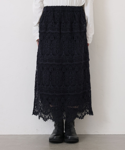 JOURNAL STANDARD LUXE（ジャーナルスタンダード　ラックス）の「レースMIX スカート（040）（スカート・レディース・ネイビー・FREE）」の6枚目の写真