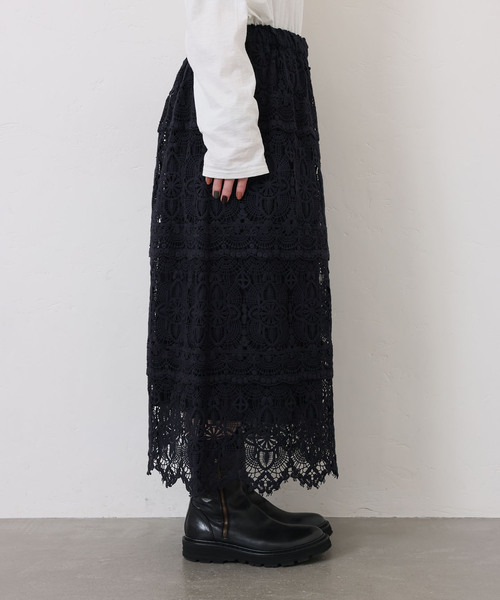 JOURNAL STANDARD LUXE（ジャーナルスタンダード　ラックス）の「レースMIX スカート（040）（スカート・レディース・ネイビー・FREE）」の7枚目の写真