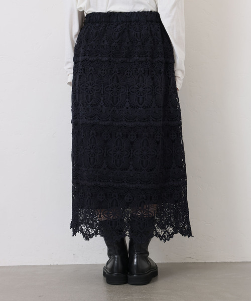 JOURNAL STANDARD LUXE（ジャーナルスタンダード　ラックス）の「レースMIX スカート（040）（スカート・レディース・ネイビー・FREE）」の8枚目の写真