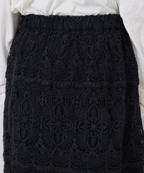 JOURNAL STANDARD LUXE（ジャーナルスタンダード　ラックス）の「レースMIX スカート（040）（スカート・レディース・ネイビー・FREE）」の17枚目の写真