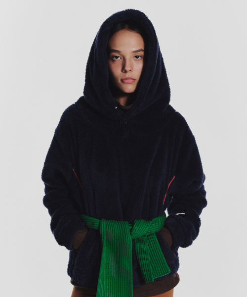 MENASOO(ミナス)の「Pogme Fleece String Hoodie_Navy(パーカー・レディース・ネイビー・F)」の7枚目の写真