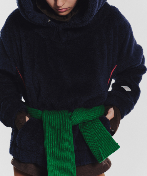 MENASOO(ミナス)の「Pogme Fleece String Hoodie_Navy(パーカー・レディース・ネイビー・F)」の10枚目の写真