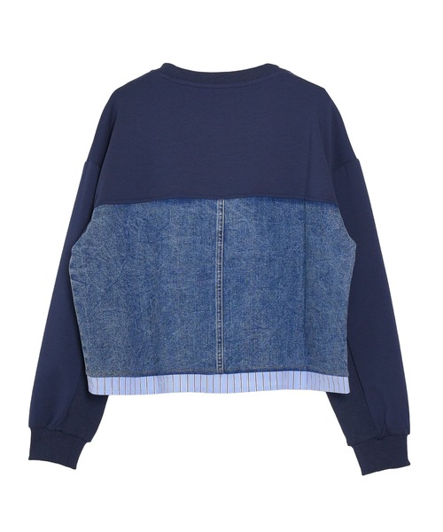 Pt18kg(プラチナイチハチキログラム)の「異素材ドッキングトップス(Tシャツ/カットソー・レディース・ネイビー/ブラック/グレー・FREE)」の22枚目の写真