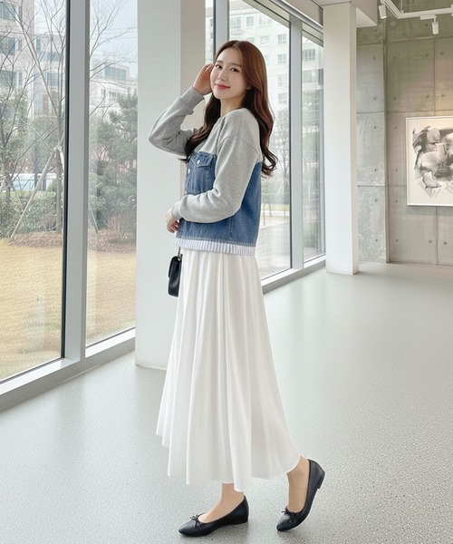 Pt18kg(プラチナイチハチキログラム)の「異素材ドッキングトップス(Tシャツ/カットソー・レディース・ネイビー/ブラック/グレー・FREE)」の12枚目の写真