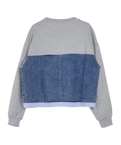 Pt18kg(プラチナイチハチキログラム)の「異素材ドッキングトップス(Tシャツ/カットソー・レディース・ネイビー/ブラック/グレー・FREE)」の15枚目の写真