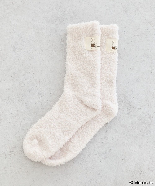 earth music&ecology(アースミュージックアンドエコロジー)の「miffy /earth タグ付モコモコソックス(ソックス/靴下・レディース・アイボリー/ブラウン・FREE)」の16枚目の写真