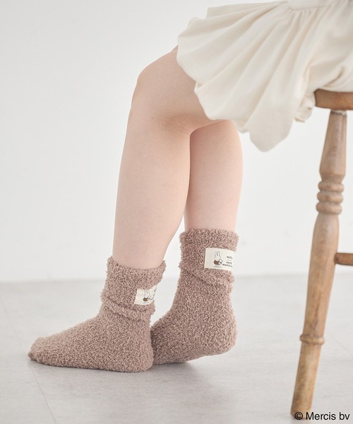 earth music&ecology(アースミュージックアンドエコロジー)の「miffy /earth タグ付モコモコソックス(ソックス/靴下・レディース・アイボリー/ブラウン・FREE)」の7枚目の写真