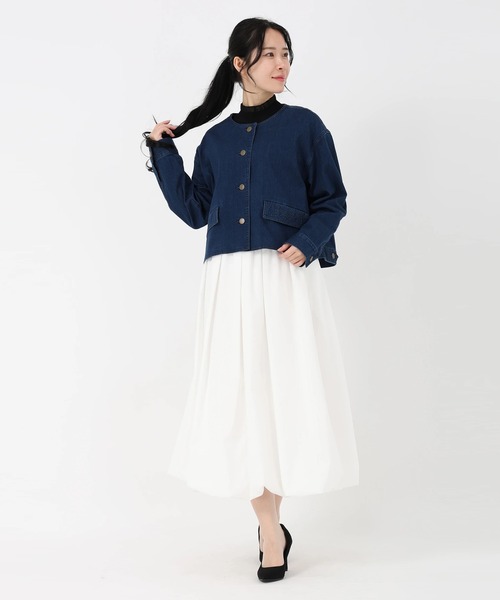 STRAWBERRY-FIELDS（ストロベリーフィールズ）の「アリコットストレッチ_ポケットディテールデニムジャケット（デニムジャケット・レディース・ブルー・2）」の10枚目の写真