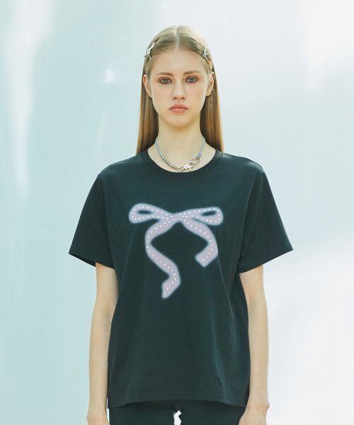 LARTIGENT(ラーティゼン)の「L9 RIBBON T-SHIRT(BLACK)(Tシャツ/カットソー・レディース・その他・FREE)」の5枚目の写真