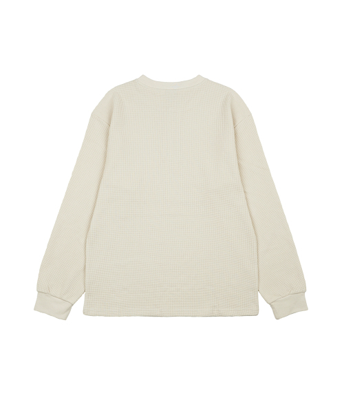 GAKKAI UNIONS(ガッカイユニオンズ)の「リブヘンリーネックワッフルロングスリーブベージュ(Tシャツ/カットソー・メンズ・その他・M/L/XL)」の3枚目の写真