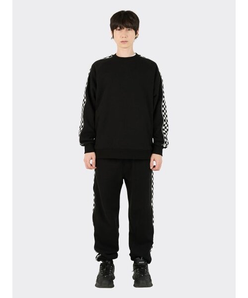 AOX(エーオーエックス)の「Checkerboard String Sweatpants (Black)(スウェットパンツ・メンズ・ブラック・L/M)」の4枚目の写真