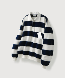 MOOD INSIDE（ムードインサイド）の「ストライプラグビーコラースウェットマンツーマン_Navy（スウェット）」