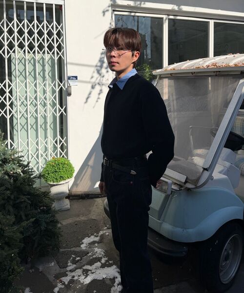 EXCONTAINER(エックスコンテナ)の「ミニマルボタンラウンドネッククロップカーディガン (BLUE)(カーディガン/ボレロ・メンズ・その他・X-LARGE/LARGE/MEDIUM)」の8枚目の写真