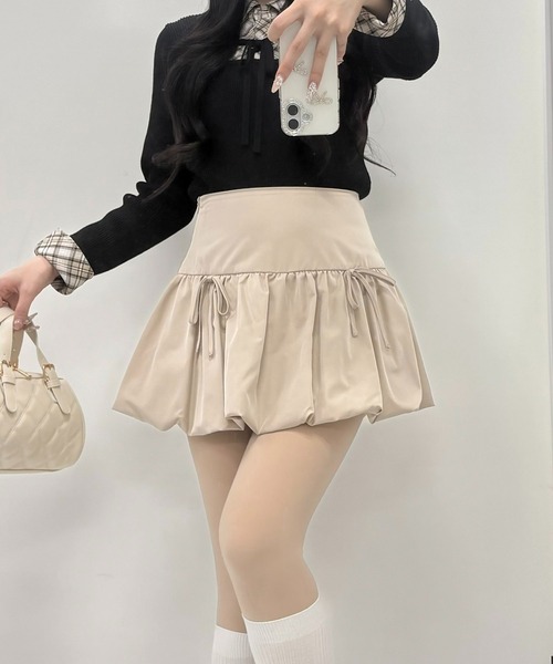 INGNI（イング）の「リボンバルーンミニスカパン（スカート・レディース・ベージュ/ブラック/オフホワイト・FREE）」の6枚目の写真