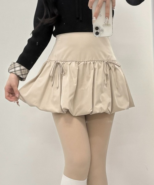 INGNI（イング）の「リボンバルーンミニスカパン（スカート・レディース・ベージュ/ブラック/オフホワイト・FREE）」の8枚目の写真