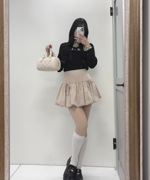 INGNI（イング）の「リボンバルーンミニスカパン（スカート・レディース・ベージュ/ブラック/オフホワイト・FREE）」の9枚目の写真