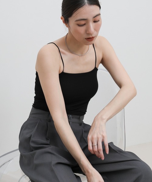 select MOCA(セレクトモカ)の「【機能素材】カップ付きドライタッチベアキャミソール(キャミソール・レディース・オフホワイト/ブラック・SMALL/MEDIUM/LARGE)」の16枚目の写真