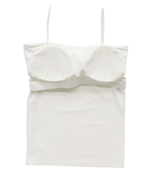 select MOCA(セレクトモカ)の「【接触冷感・防菌・防臭・UVカット】カップ付きドライタッチベアキャミソール(キャミソール・レディース・オフホワイト/ブラック・SMALL/MEDIUM/LARGE)」の20枚目の写真